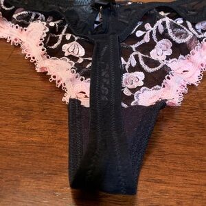 Floral Lace size M Bottoms - Black and Pink LaCie, made in Paris, new, no tags.